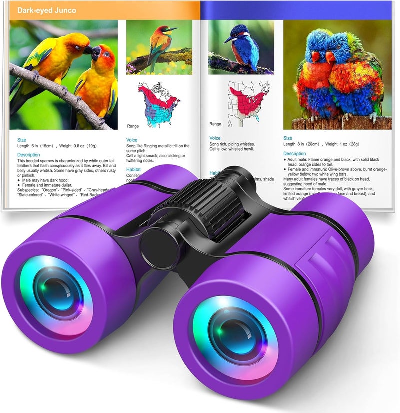 LET'SGO Girls Toys Age 3-7: LET'S GO! Compact Bird Watching Binoculars for Kids Ages 3 4 5 6 7 Year Old Girl Boy Gifts Idea Outside Travel Educational Toy for Kid Preschool Toddler Stocking Stuffers - Image 1